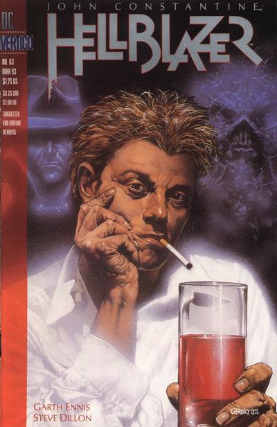 Hellblazer #63 (1993). Forty: Constantine’s birthday. Glenn Fabry cover.