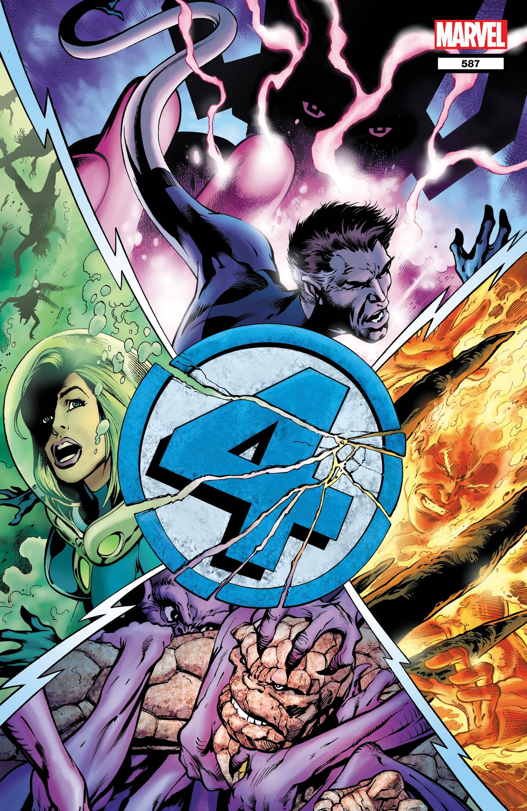 Fantastic Four (1998) #587. The end of “Three”. Alan Davis / Mark Farmer cover, shown without its retail polybag.