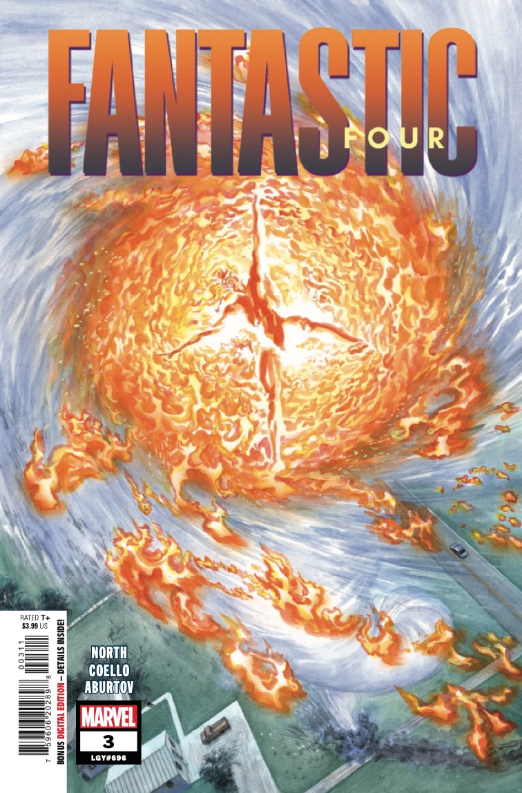 Human Torch, Alex Ross cover for Fantastic Four (2022) #3