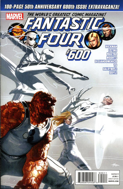 Fantastic Four #600 (2011). Johnny returns. Released November 2011; January 2012 cover date.