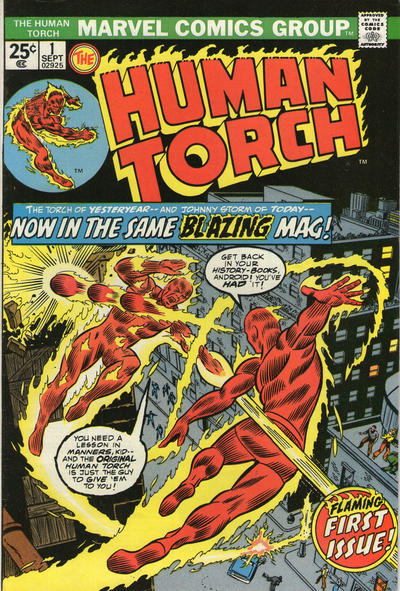 The Human Torch #1 (1974). Bronze Age reprint anthology featuring both Torches.