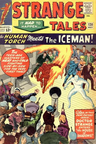Strange Tales #120 (1964). Fire meets ice: Johnny and Iceman.