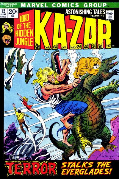 Astonishing Tales #12 (1972), Ka-Zar and Man-Thing cover