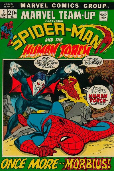 Marvel Team-Up #3 (1972). Spider-Man, the Human Torch and Morbius.