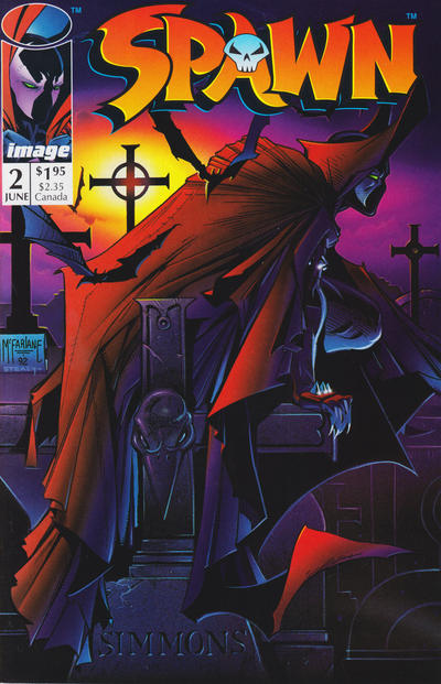 Spawn #2. The early McFarlane run, with Spawn overlooking a grave.